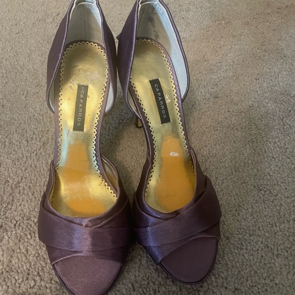Caparros Satin Purple Heels - Picture 1 of 6